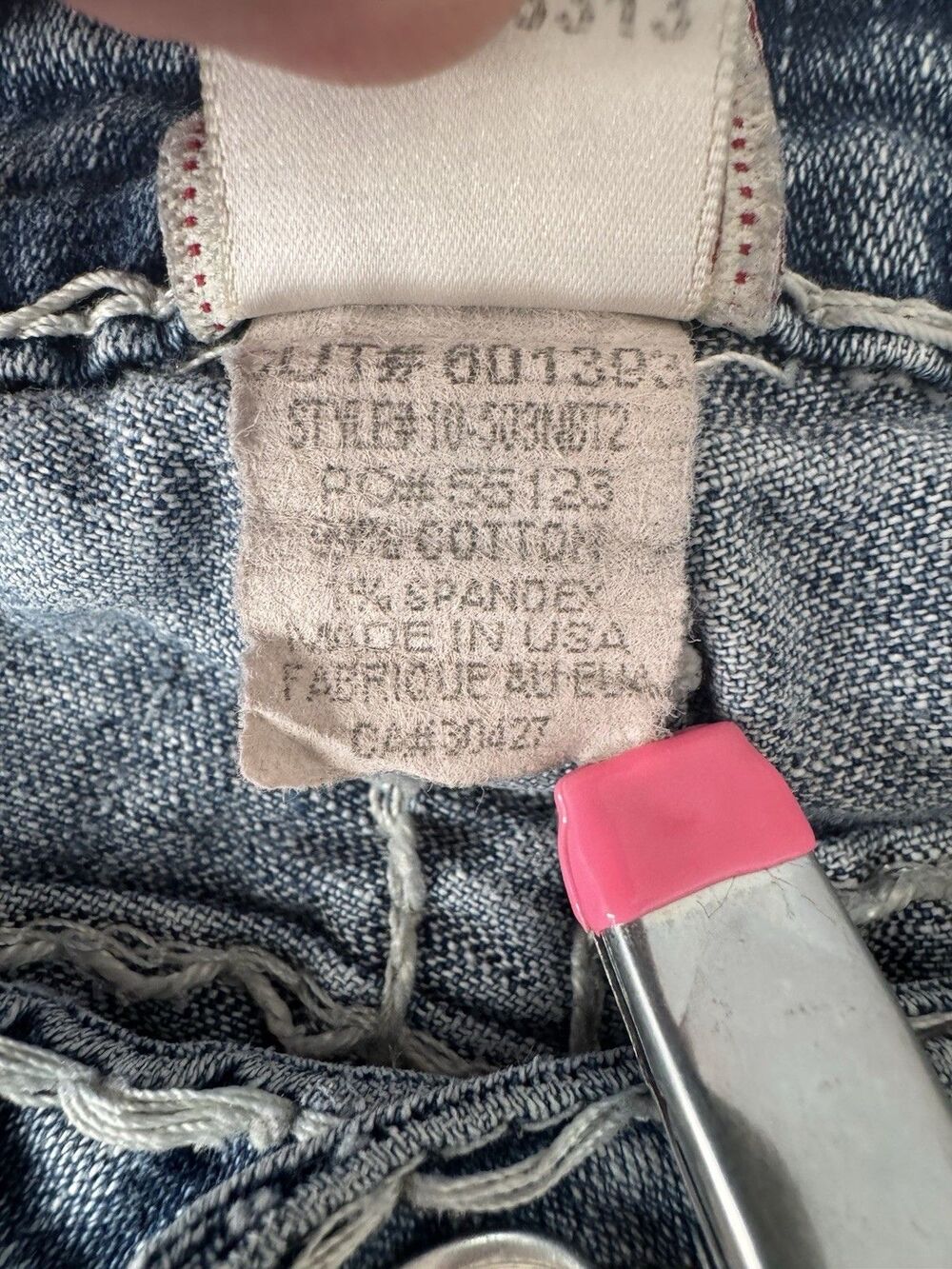True Religion Joey Super T Jeans Womens 28Low Rise Flare Y2K Made USA Distressed - Picture 10 of 16